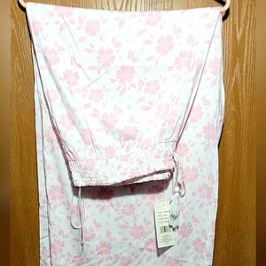 NWT Relaxx by Exist white&ice pink 100%rayon pajama pants 3XL